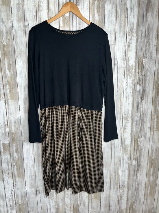 J. Jill Dresses & Skirts - J Jill Dress Womens L Tall Midi Black Mixed Media Long Sleeve Casual Comfortable